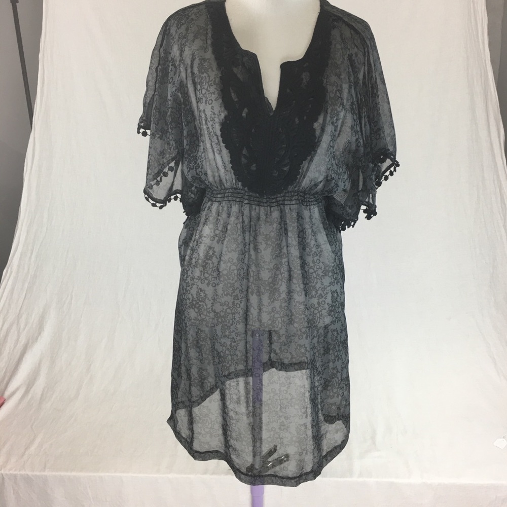 MODMODELE BEACH COVER UP BLACK & GRAY SIZE MEDIUM
